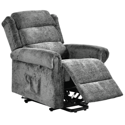 Gray recliner chair on a white background