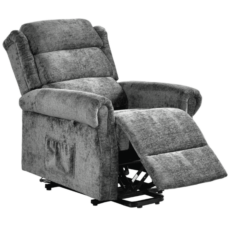 Gray recliner chair on a white background