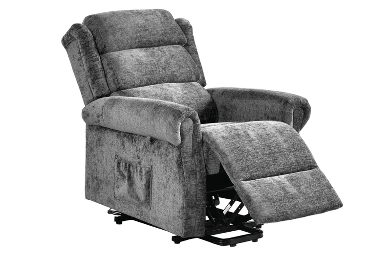 Kingsbury Grey Fabric Rise & Recline Mobility Chair - Furniture Instore