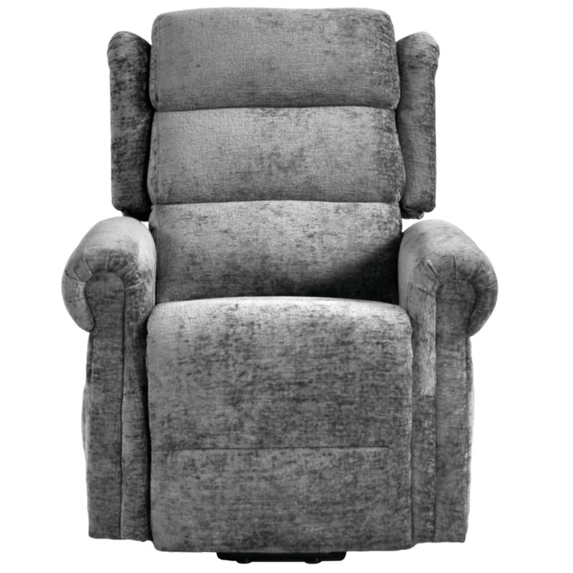 Gray recliner chair on a white background