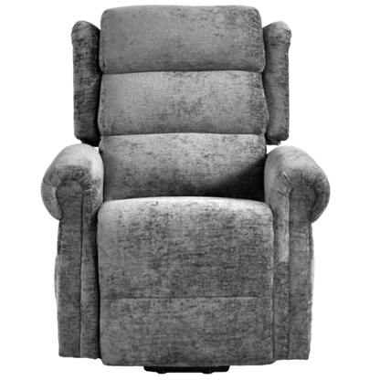 Gray recliner chair on a white background