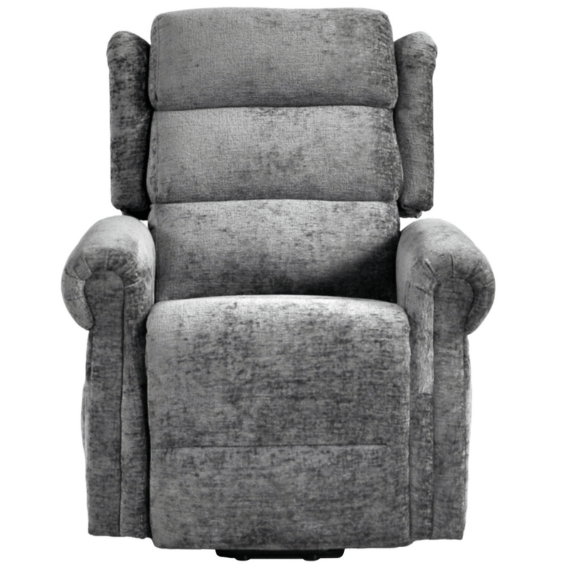 Gray recliner chair on a white background