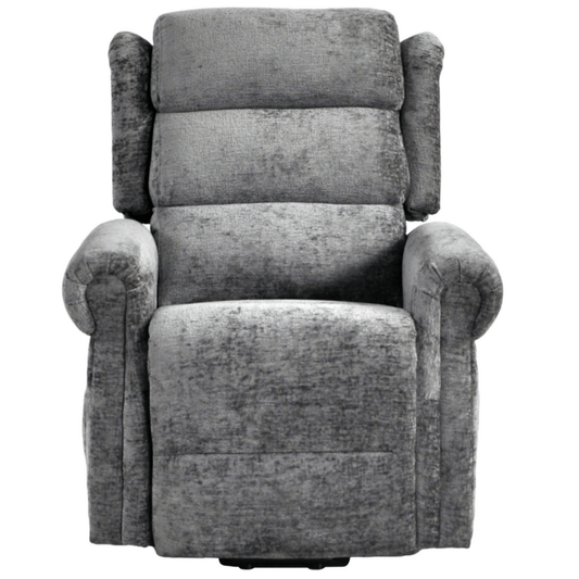 Kingsbury Light Grey Fabric Rise Recliner Mobility Chair