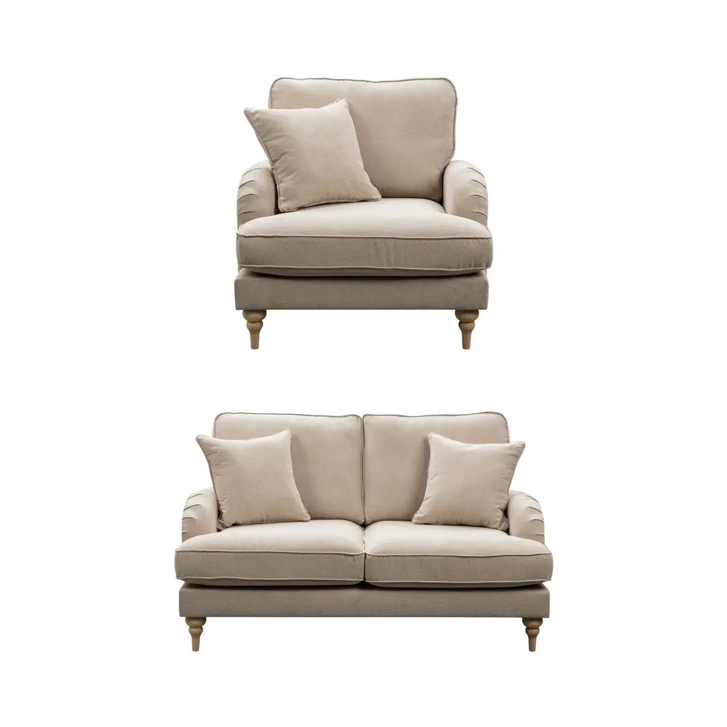 Livie Cream Fabric 2+1 Seater - Furniture Instore
