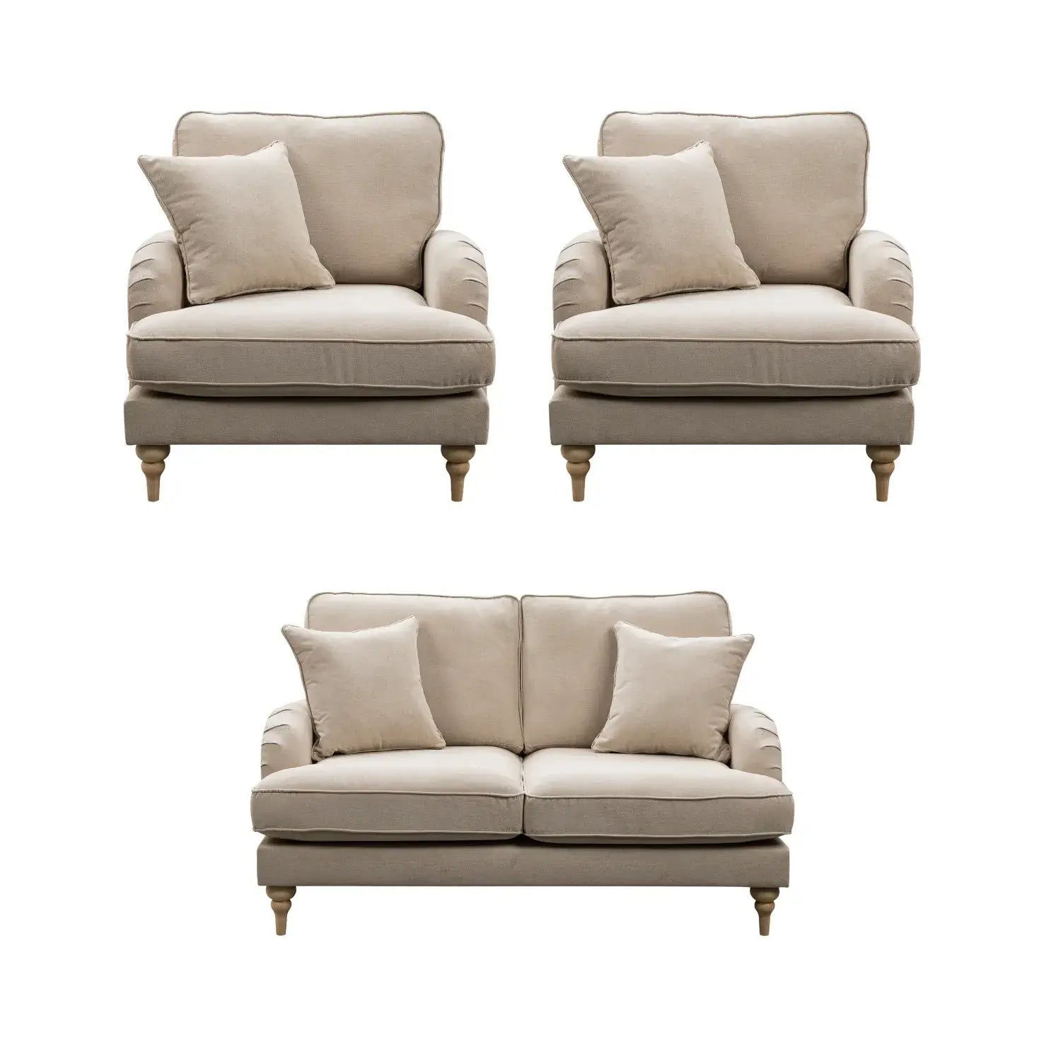 Livie Cream Fabric 2+1+1 Seater - Furniture Instore