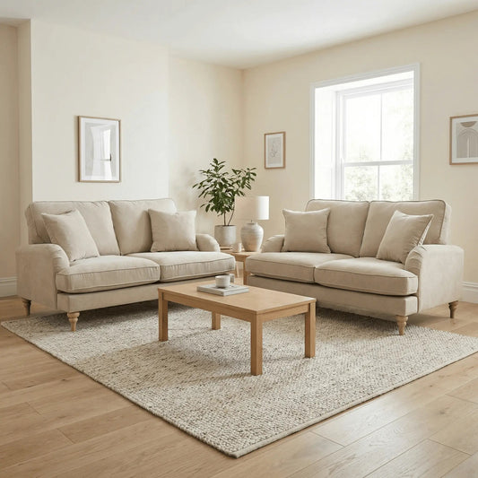 Livie Cream Fabric 2+2 Seater Sofa Set - Furniture Instore