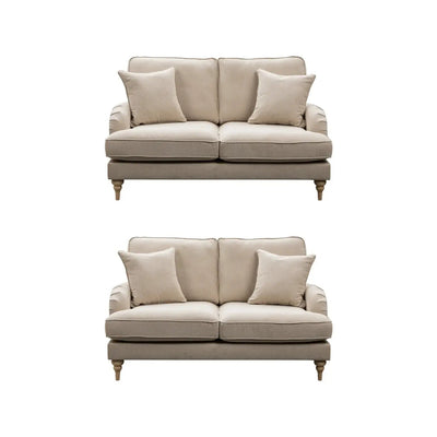 Livie Cream Fabric 2+2 Seater Sofa Set