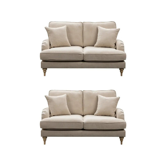 Livie Cream Fabric 2+2 Seater Sofa Set - Furniture Instore
