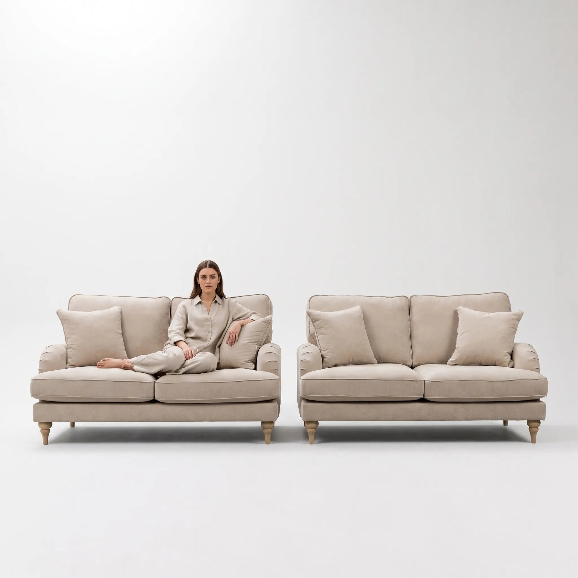 Livie Cream Fabric 2+2 Sofa Set - Furniture Instore