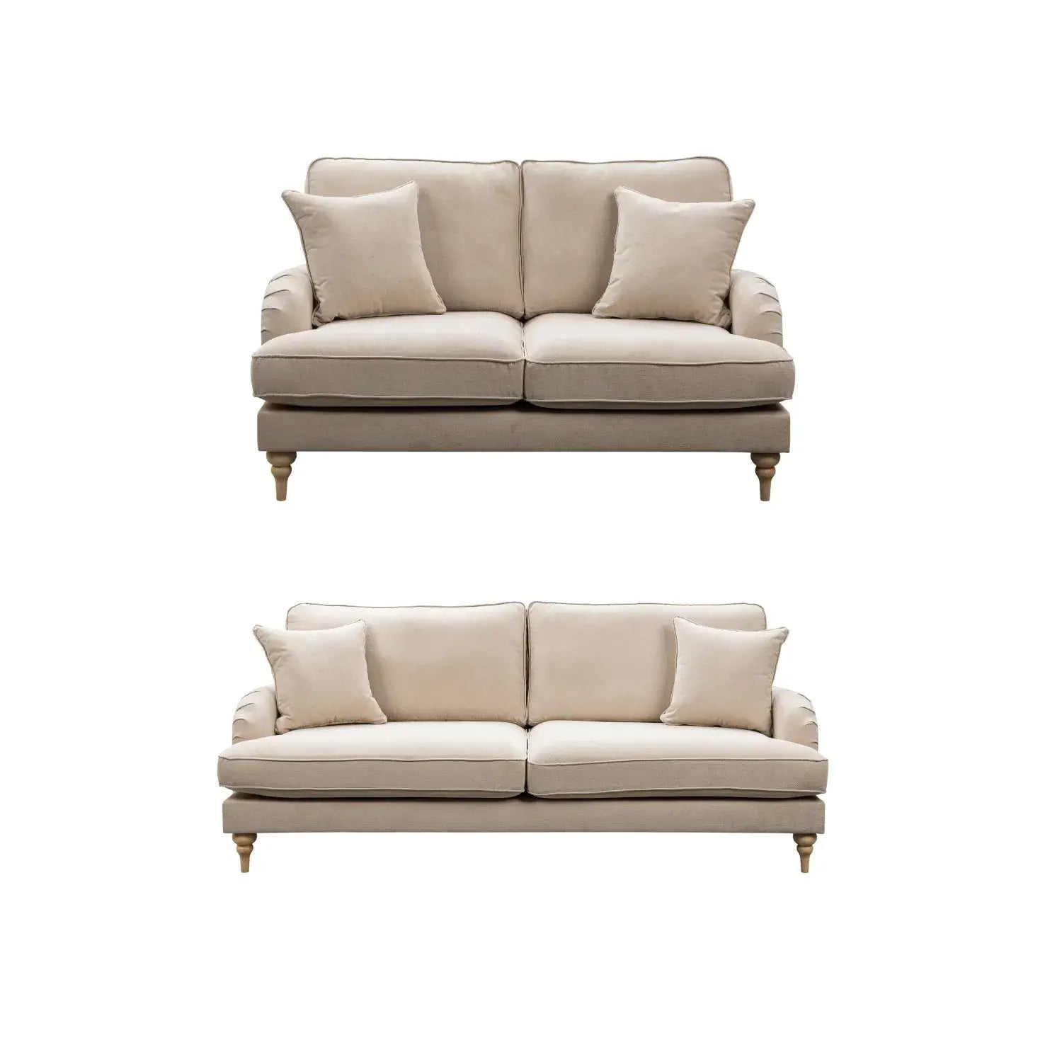Livie Cream Fabric 3+2 Seater Sofa Set - Furniture Instore