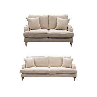 Livie Cream Fabric 3+2 Seater Sofa Set