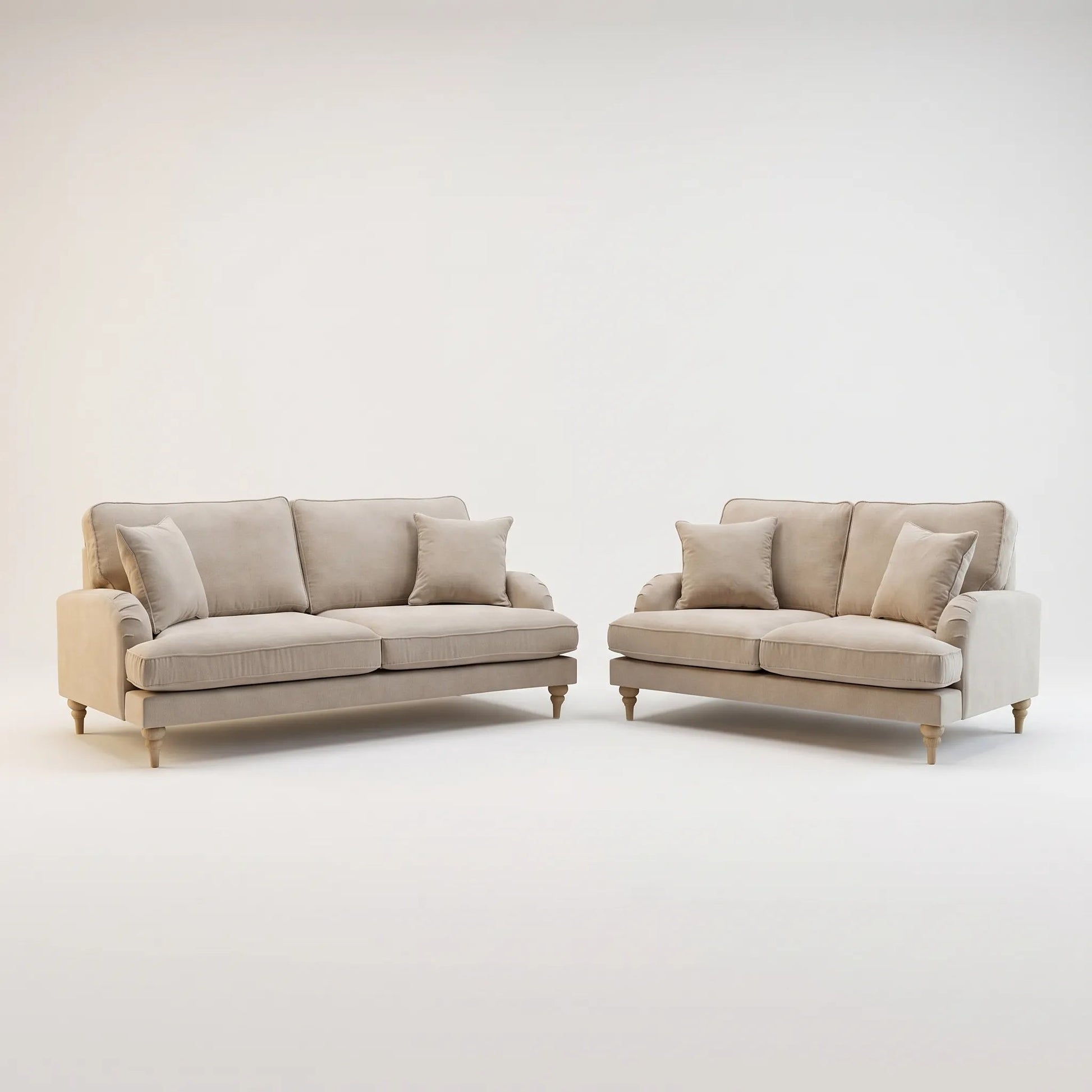 Livie Cream Fabric 3+2 Sofa Set - Furniture Instore