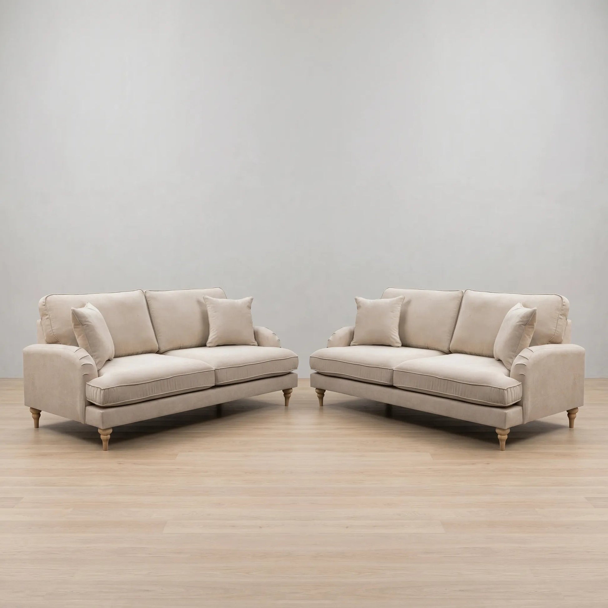 Livie Cream Fabric 3+3 Seater Sofa Set - Furniture Instore