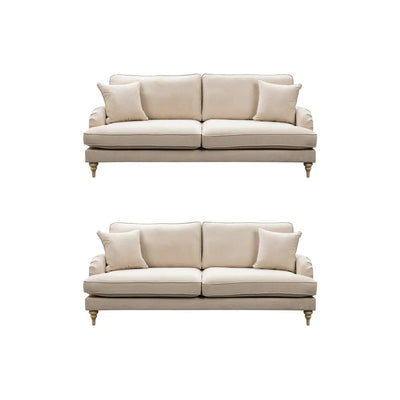 Livie Cream Fabric 3+3 Seater Sofa Set