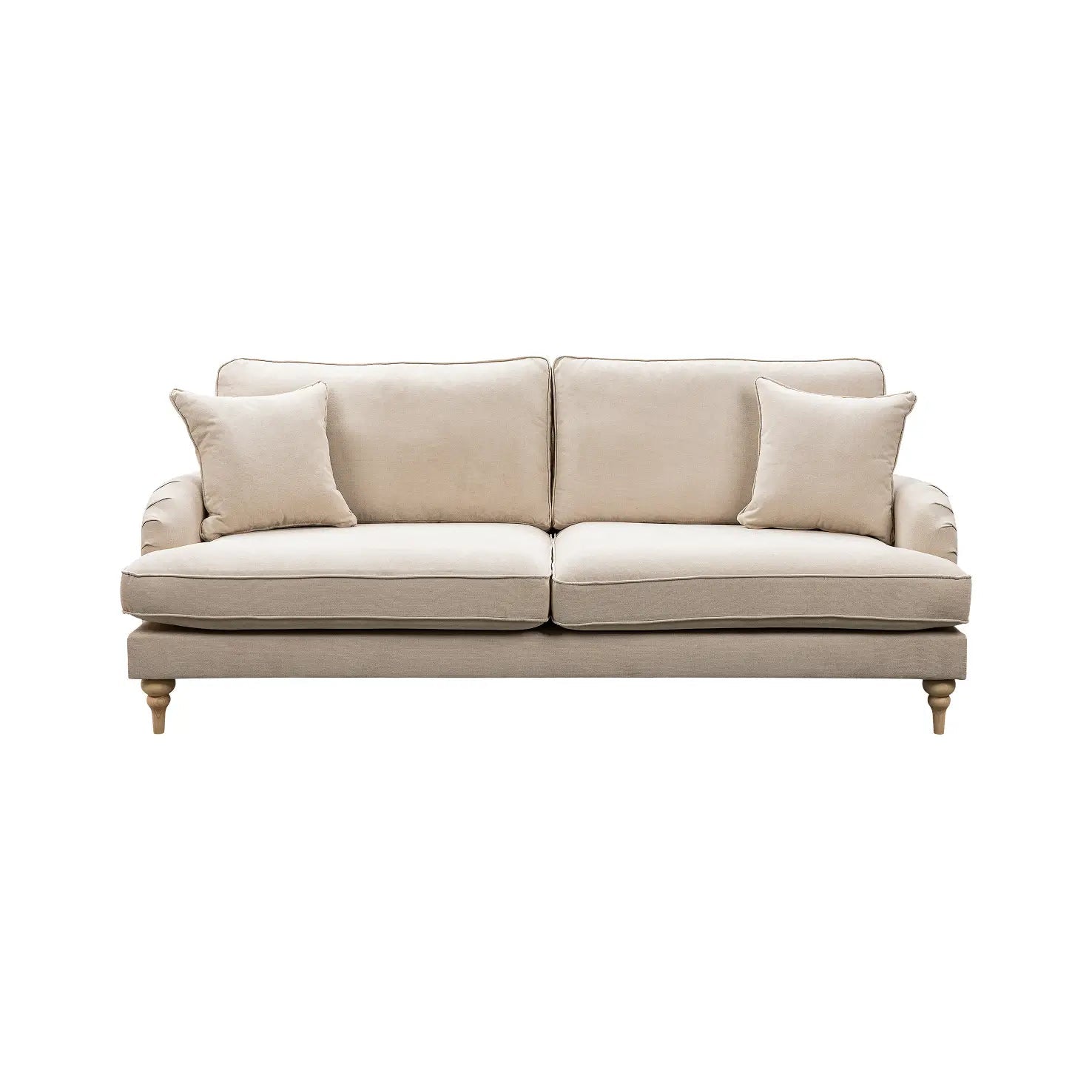 Livie Cream Fabric Three Seater - Furniture Instore