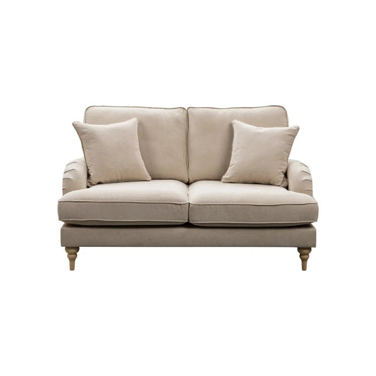 Livie Cream Fabric Two Seater - Furniture Instore