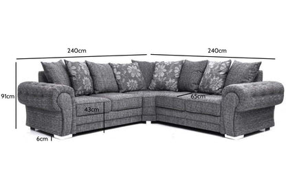 Malmo Grey Fabric Corner Sofa - Furniture Instore