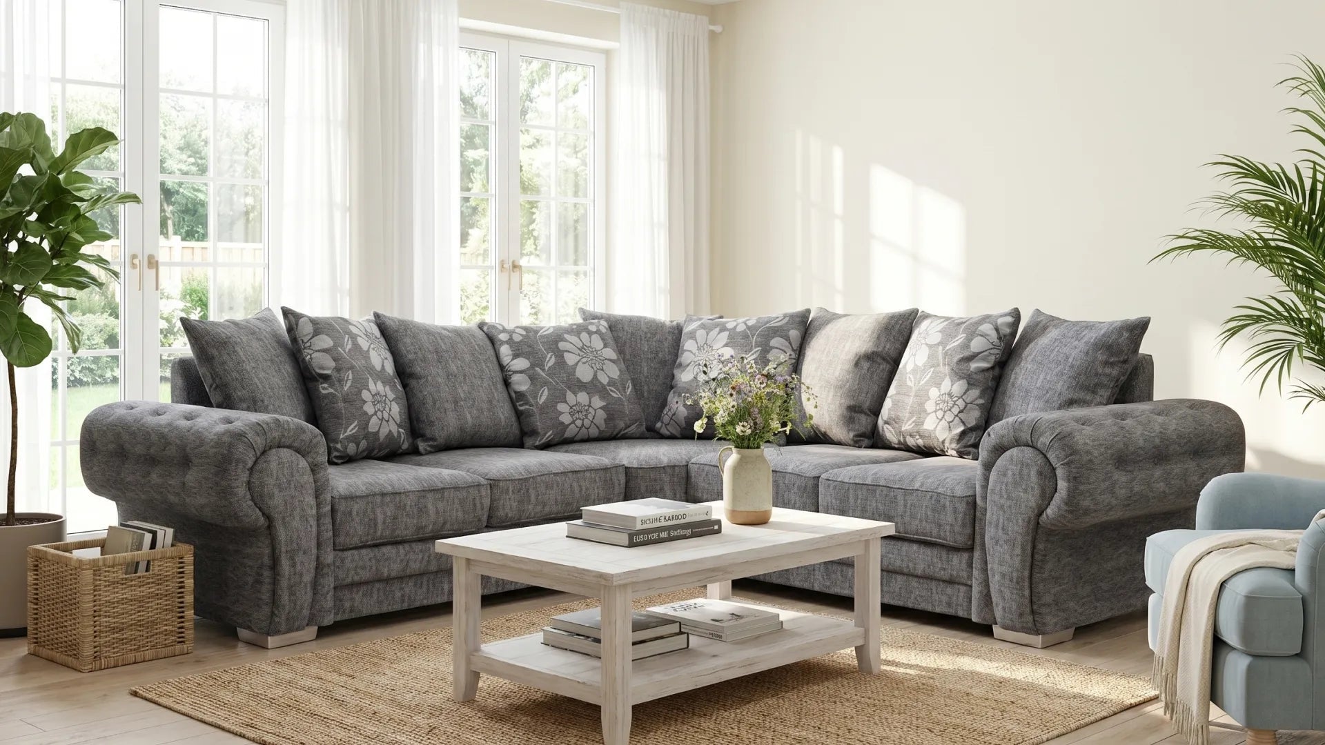 Malmo Grey Fabric Corner Sofa - Furniture Instore