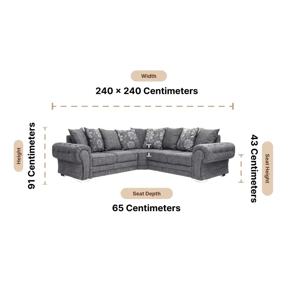 Malmo Grey Fabric Corner Sofa - Furniture Instore