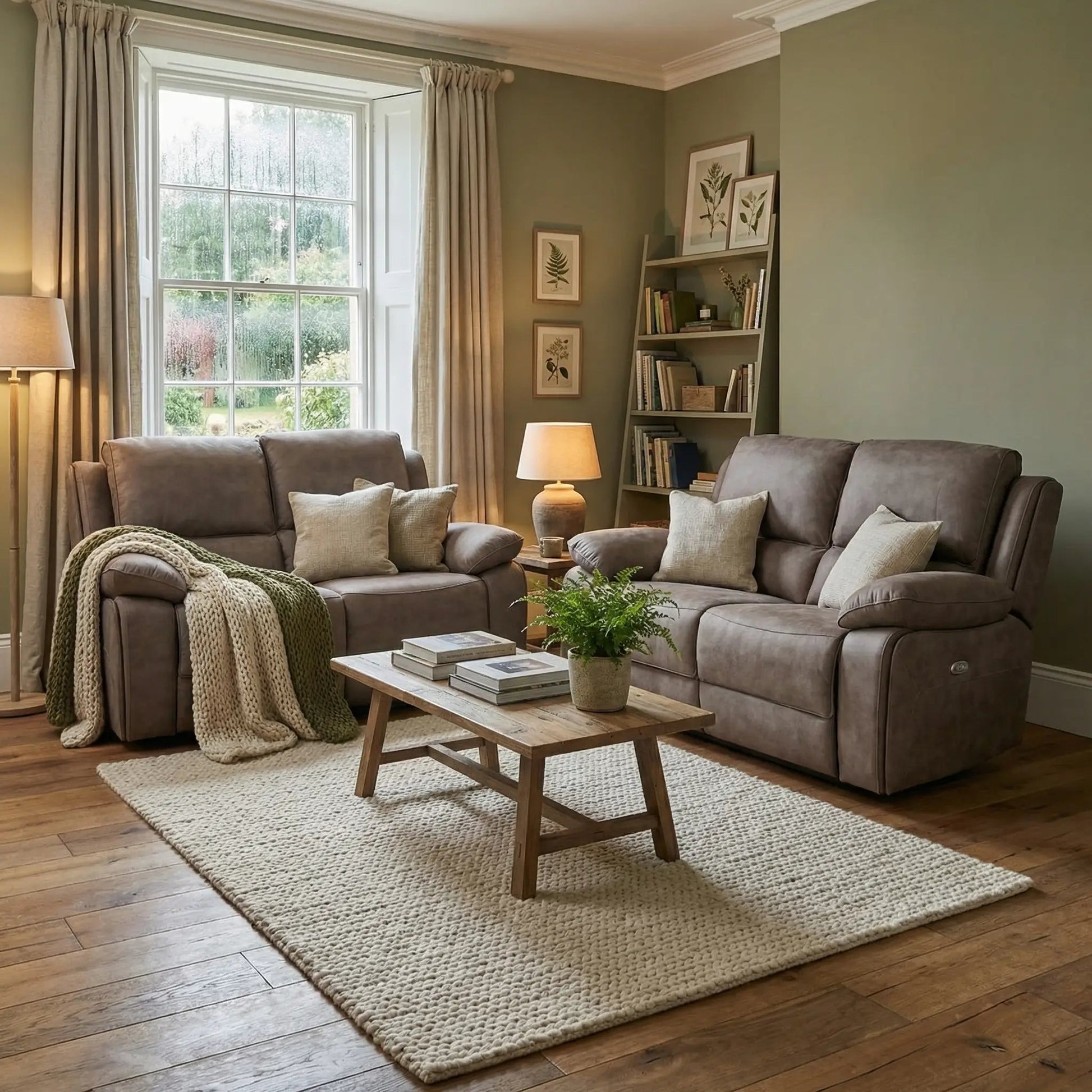 Maple Brown Suede Recliner 2+2 Sofa Set - view 4 - Furniture Instore