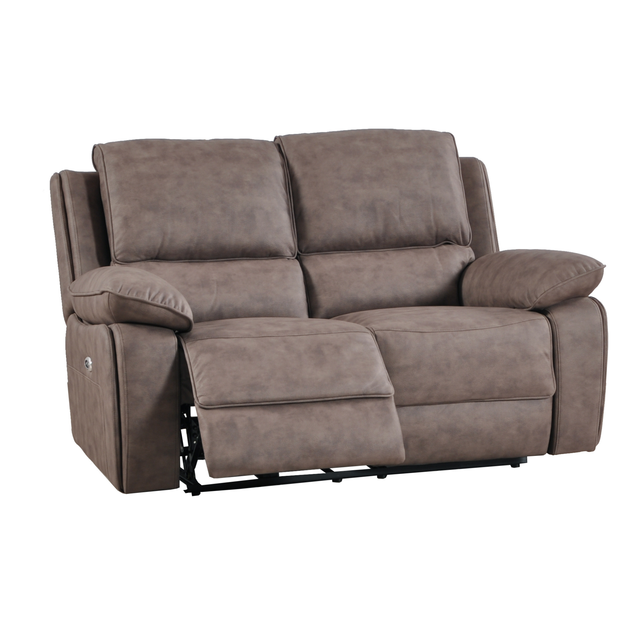 Suede Fabric Electric Recliner 2 Seater Sofa