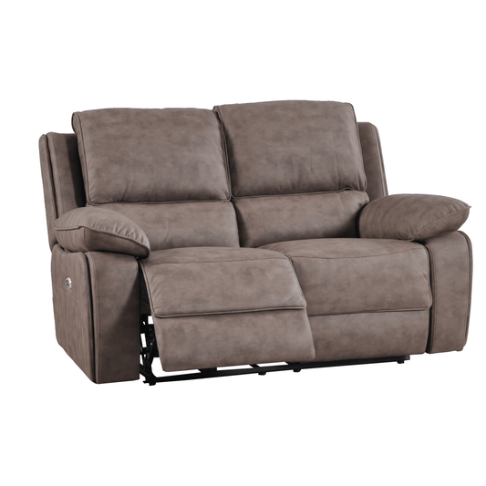 Brown reclining sofa on a white background