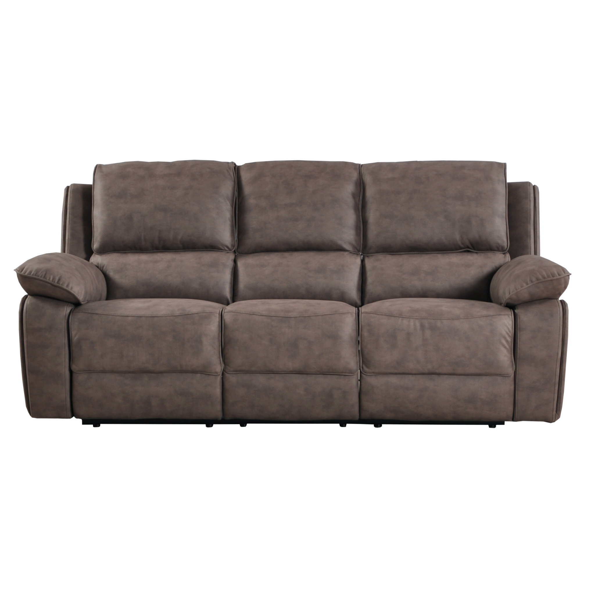 Suede Fabric Electric Recliner 3 Seater Sofa