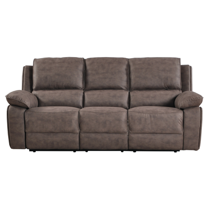 Brown leather sofa on a white background