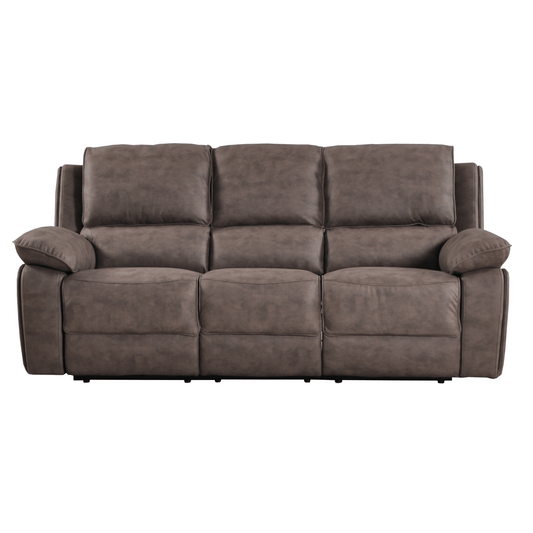Brown leather sofa on a white background