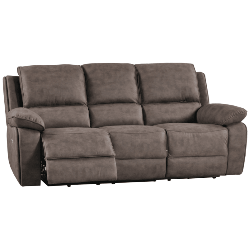 Gray reclining sofa on a white background