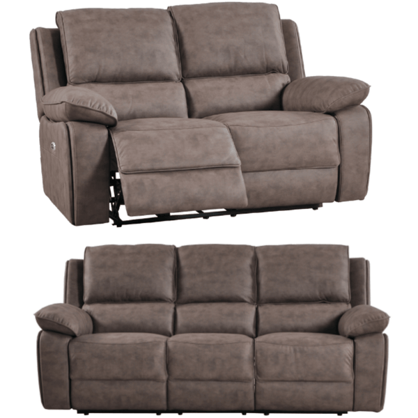 Maple Brown Suede Recliner 3+2 Sofa Set