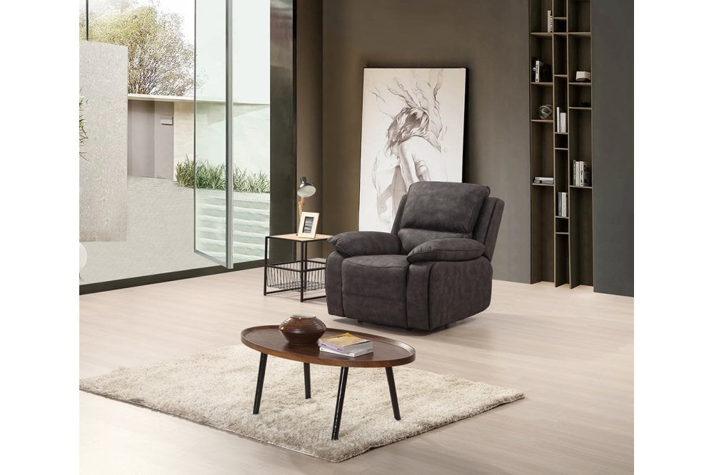Maple Grey Suede Fabric Electric Recliner 3+1+1 Seater Sofa Set