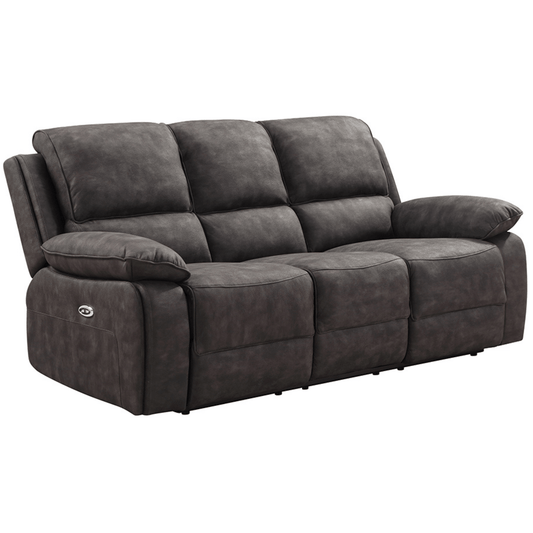 Gray reclining sofa on a white background
