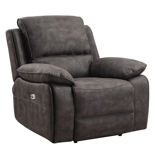 Maple Grey Suede Fabric Electric Recliner Armchair
