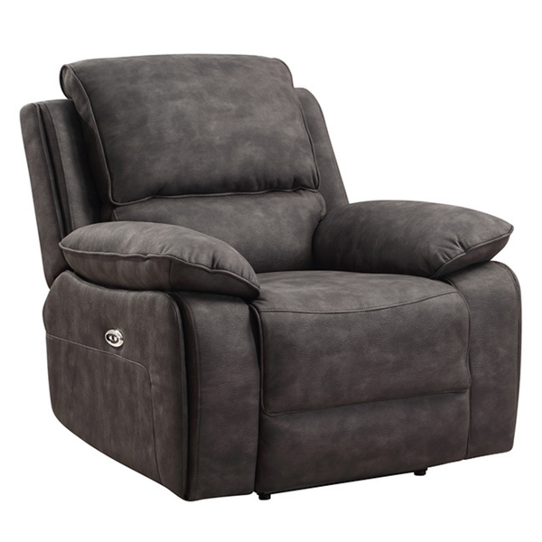 Maple Grey Suede Fabric Electric Recliner Armchair