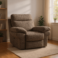 Tanya Brown Fabric Electric Recliner 3+2+1 Seater Sofa Set - Furniture Instore