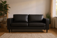 Box Black Leather 3+3 Seater Sofa Set - Furniture Instore