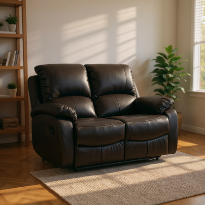 Roma Brown Leather Manual Recliner 3+2 Seater Sofa Set