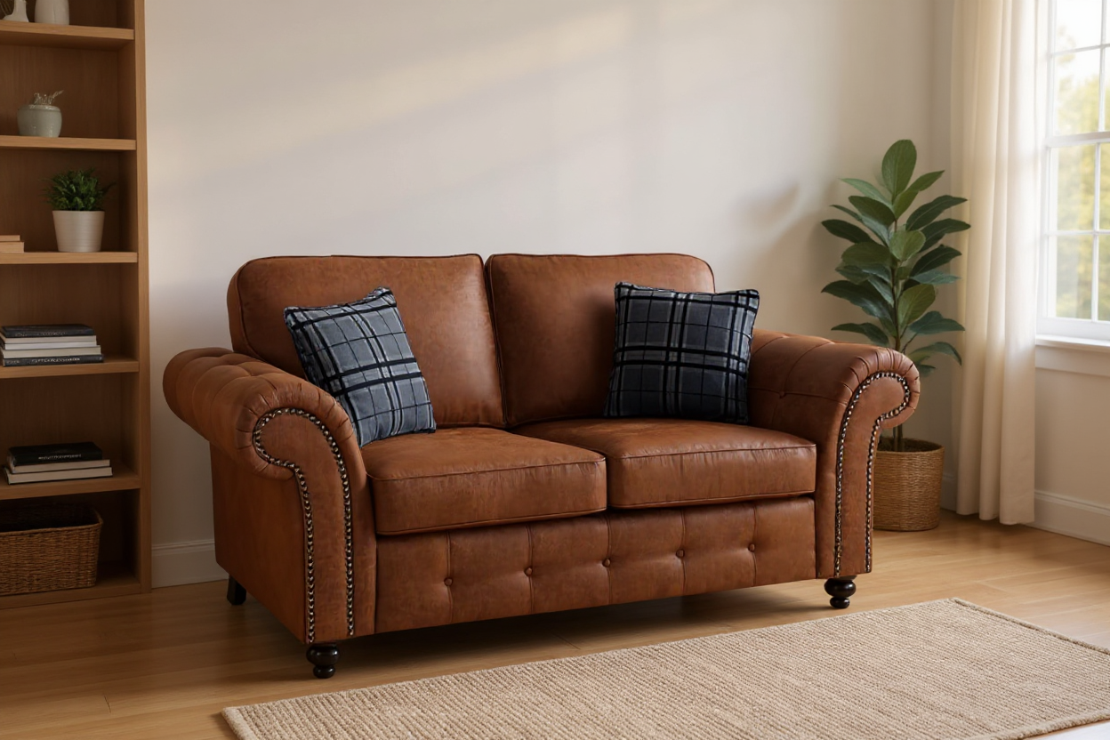 Oakland Tan Suede 2+2 Seater Sofa Set