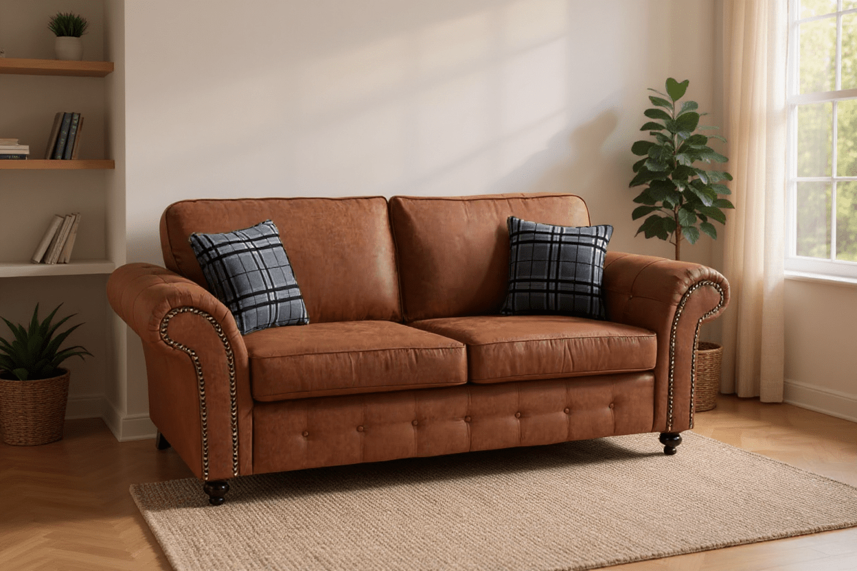 Oakland Tan Suede 3+2 Seater Sofa Set - Furniture Instore