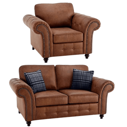 Oakland Tan Suede 2+1 Seater Sofa Set