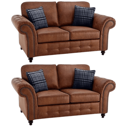Oakland Tan Suede 2+2 Seater Sofa Set