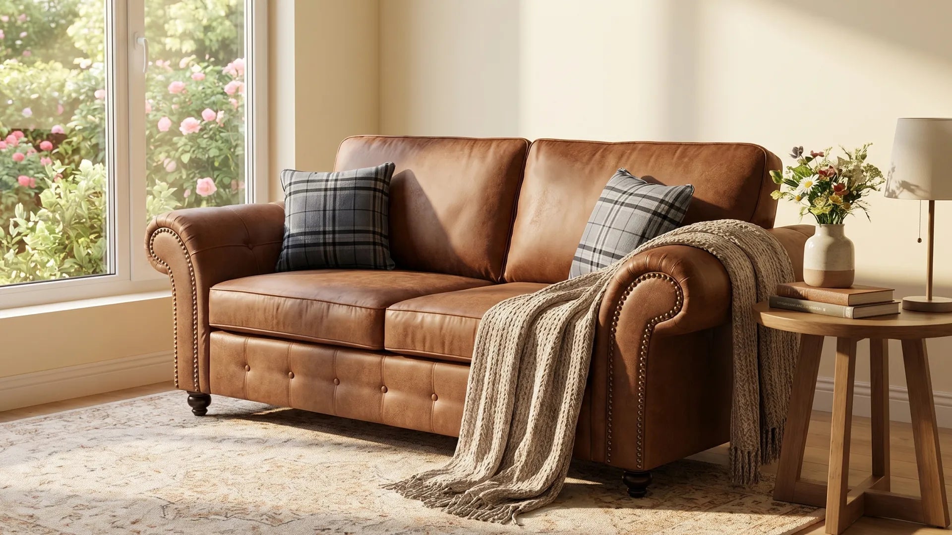 Oakland Tan Suede 3 Seater Sofa - Furniture Instore