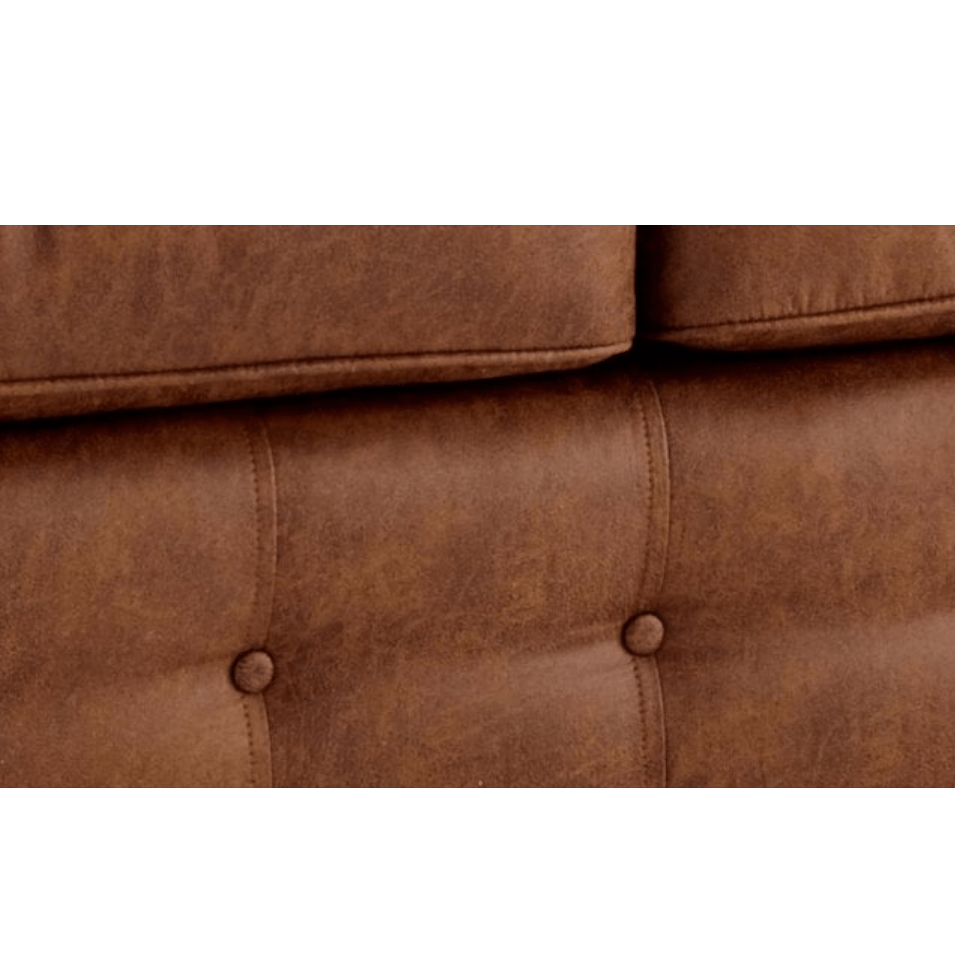 Oakland tan 3-seater sofa close-up highlighting cushions and fabric on a clean white background