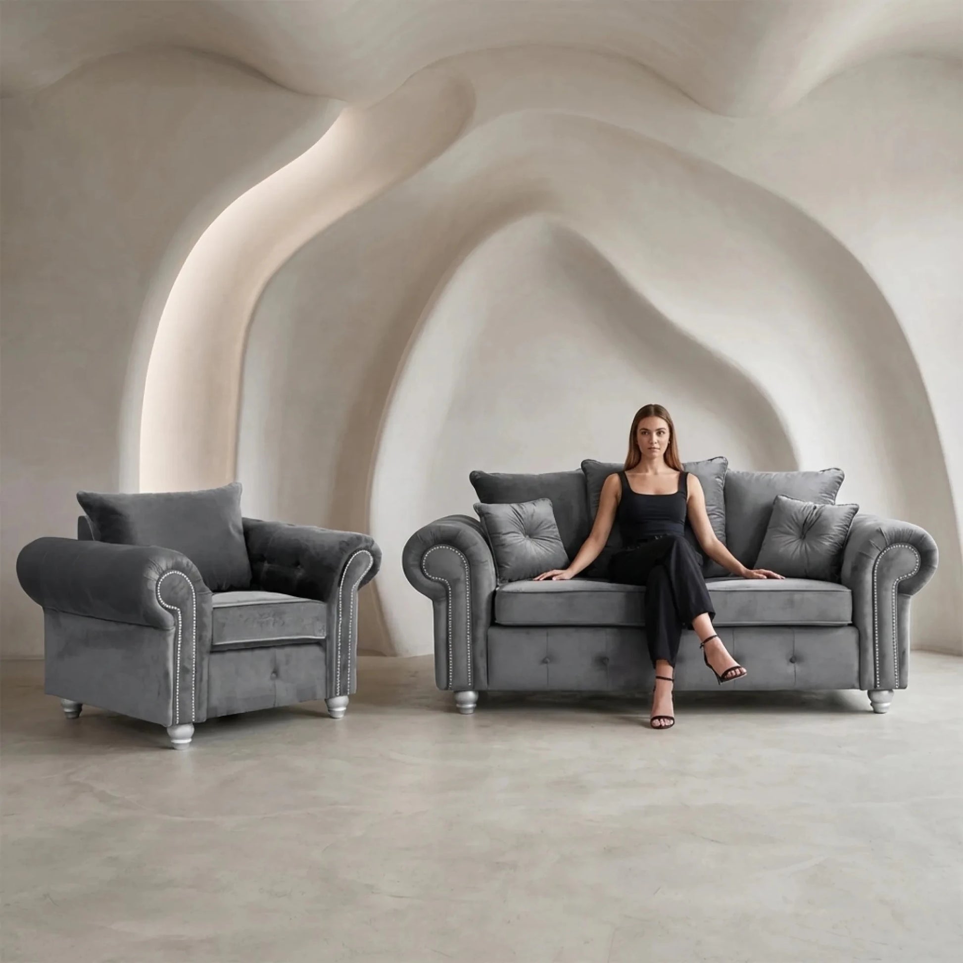 grey-fabric-velvet-sofa-set