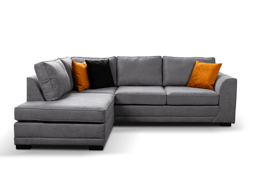 Orka Grey Fabric Left Hand Corner Sofa - LHC - Furniture Instore