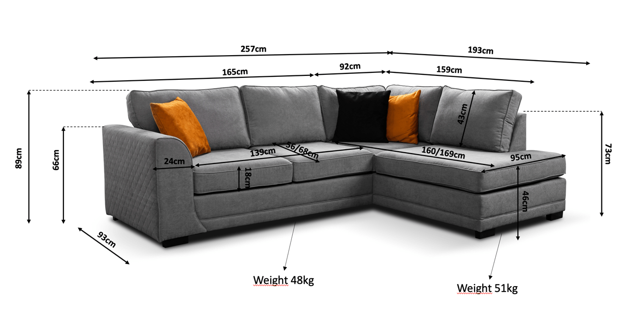 Okra dfs corner sofa in grey