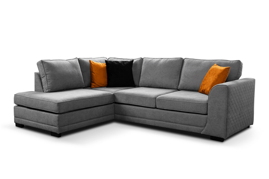 Orka Grey Fabric Left Hand Corner Sofa - LHC - Furniture Instore