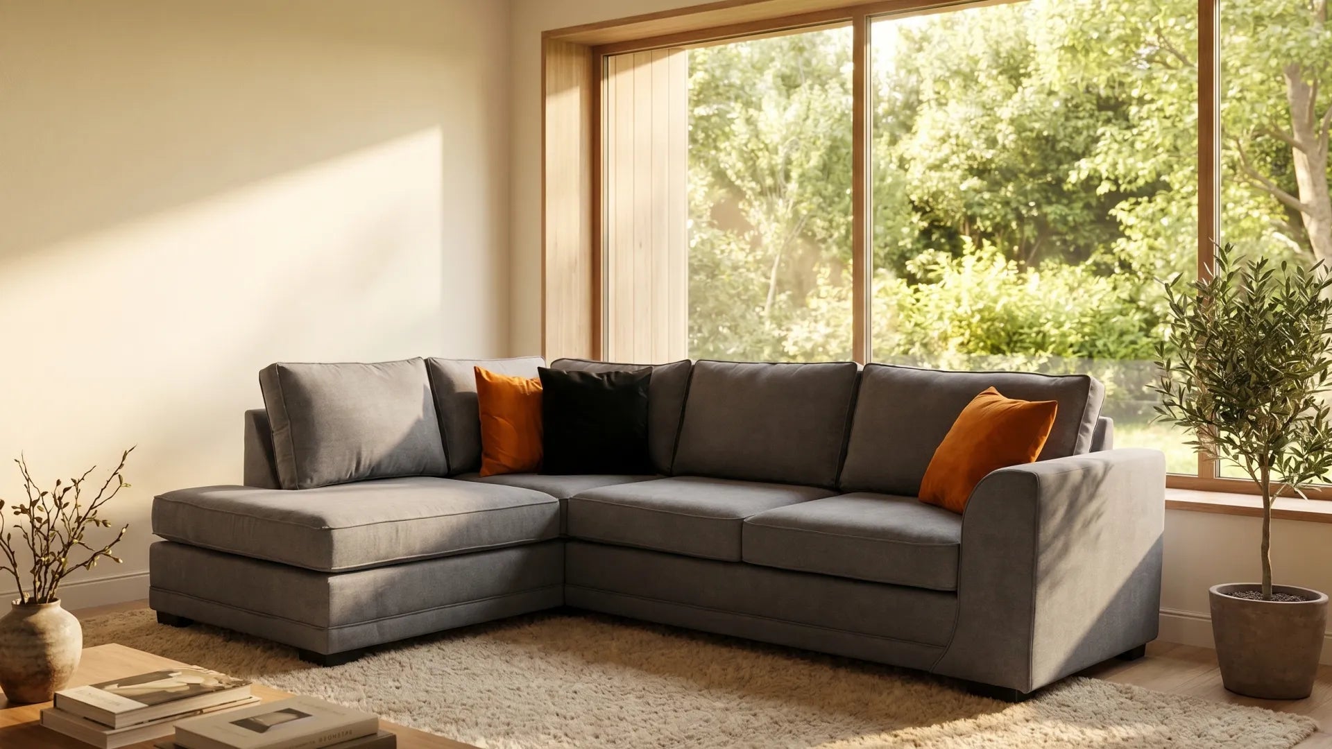 Orka Sofa Grey Fabric Left Hand Corner Sofa - LHC - Furniture Instore