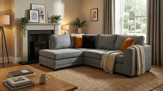 Orka Sofa Grey Fabric Left Hand Corner Sofa - LHC - Furniture Instore